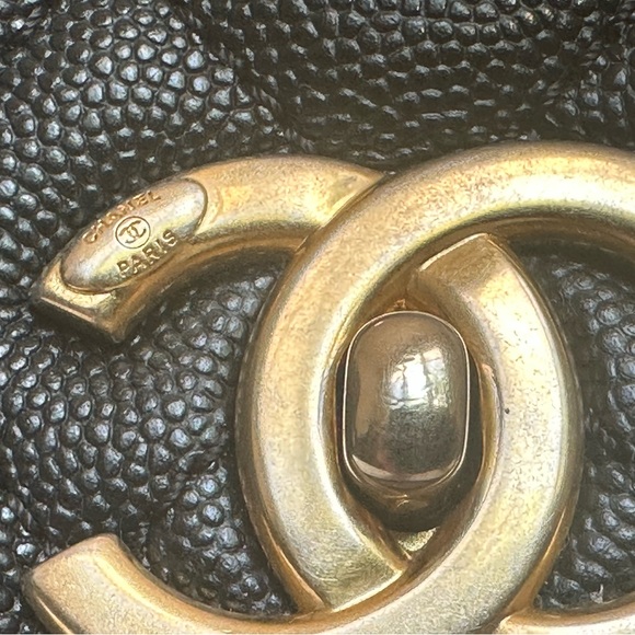 SOLD RARE Chanel Coco Top Handle Black Real Lizard Handle GHW Medium Bag - Picture 6 of 10